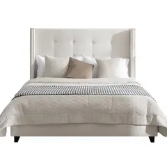 GENERICO - Cama Tapizada Cubo Ivory 2 Plazas