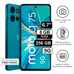 MOTOROLA - Celular Libre Moto G75 6,7 Pulg 256GB 8GB RAM Azul
