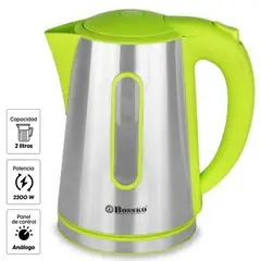 BOSSKO - Hervidor Eléctrico 2 Litros Acero BK-208B Verde
