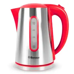 BOSSKO - Hervidor Eléctrico 2 Litros Acero Red BK-208B