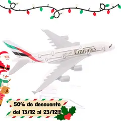 GENERICO - Avión de Metal a escala 15cm AIRBUS A380 EMIRATES