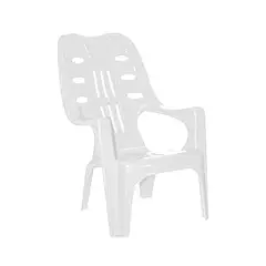 GRETAIL - Sillón Inti De Plástico Con Brazos Blanca Antideslizante Playa Terraza