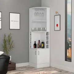 GENERICO - BAR ESQUINERO VELVET BLANCO  - ENVÍO ARMADO Y MELAMINA 18mm