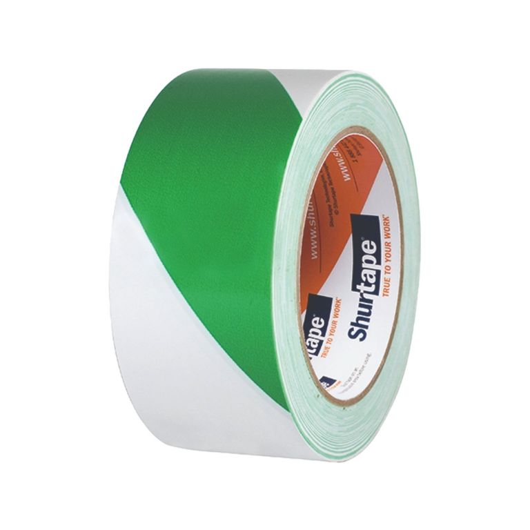 Cinta Señalización Delimitadora Blanco-Verde 2x36yd