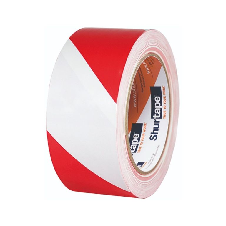 Cinta Señalización Delimitadora Blanco-Rojo 2x36yd