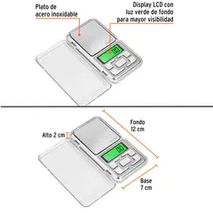 TRUPER - Balanza gramera de bolsillo digital 500g Calculadora