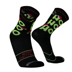 SILVERA NANOTECH - Medias navideñas mujer hombre deportivas de compresión running ciclismo tenis padel Navidad HOHOHO
