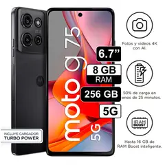 MOTOROLA - Celular Libre Moto G75 6,7 Pulg 256GB 8GB RAM Gris