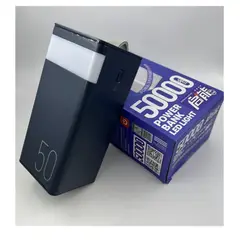 REMAX - CARGADOR PORTÁTIL LUZ LED 50000mAh PD20W+QC225W NEGRO