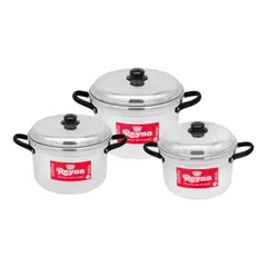 Reyna - Juego de ollas con tapa encaje 6 piezas