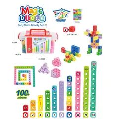 GENERICO - Magic Block Balde 100 piezas tipo Number Blocks juego STEM