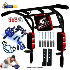 HOLGU - Barra Multifuncional 15 en 1 + Combo: Rueda AB + Push Up + Hand Grip + Liga de resistencia + Salta Soga