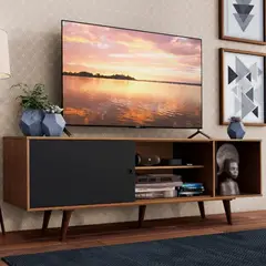 R&R MUEBLES - Mueble de TV 65 Amaha Marrón y Negro