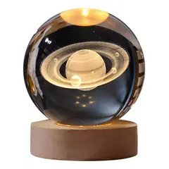 GENERICO - Lampara Diseño 3D Modelo Saturno Adorno Decoración