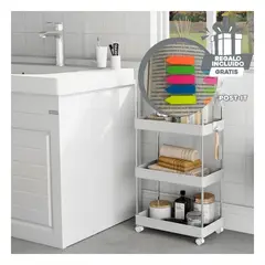 RYBIU IMPORT - Anaquel de Cocina de 4 Niveles Blanco Y+Banderitas Adhesivas