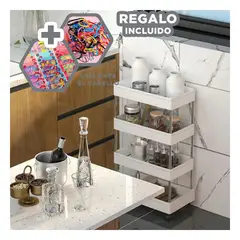 RYBIU IMPORT - Anaquel de Hogar 4 Niveles Blanco Y+Regalo Ligas para Peinar