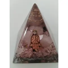 GENERICO - PIRAMIDE ORGONITA MEDIANO CUARZO ROSA AMOR ARMONIA Y PAZ