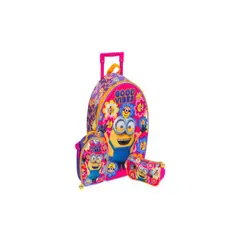 SCOOL - SET MALETA ESCOLAR MINION ROSA