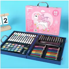 GENERICO - Set de Arte Acrílico de 88 Piezas Maleta para Niños