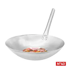 Reyna - Wok de acero inoxidable pulido Nº 40