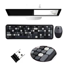 MOFI - Kit teclado y mouse inalámbrico Moffi tonos oscuros