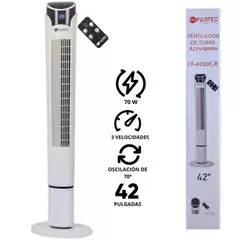 FUJITEC - Ventilador torre 42 " Control Remoto Digital 70W CF-4200C.R