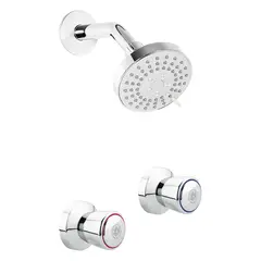 TREBOL - Monomando + Ducha Española en Bronce Cromado Plateado