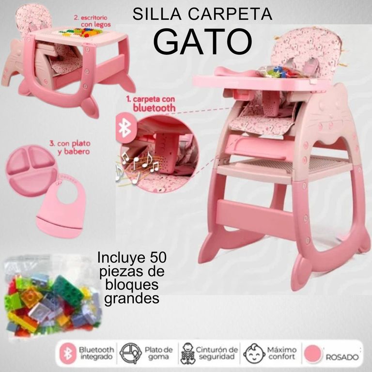 Silla carpeta gato 4 en 1 rosado