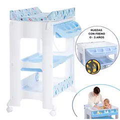 EBABY - Bañera Cambiador para bebé 3 piso Natiel Celeste