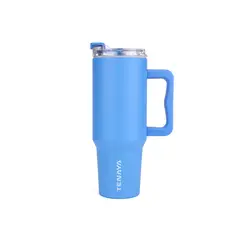 TENAYA - Vaso Tomatodo de Acero Inoxidable Antiderrame 1200ML EAGLE CELESTE