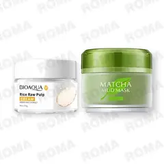 GENERICO - PACK CREMA ACLARANTE Y MASCARILLA DE BARRO FACIAL MATCHA