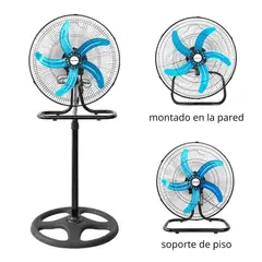 GENERICO - VENTILADOR 5 ASPAS ALUMINIO 3 EN 1 MOTOR 65W