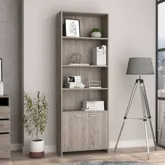 GENERICO - BIBLIOTECA TOKIO CON PUERTAS CENIZA - ENVIO ARMADO Y MELAMINA 18 mm
