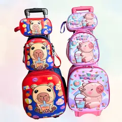 GENERICO - PACK DE DOS MOCHILAS DE TRES PIEZAS - NIÑO Y NIÑA