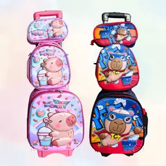 GENERICO - PACK DE DOS MOCHILAS DE TRES PIEZAS - NIÑO Y NIÑA