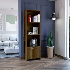 GENERICO - BIBLIOTECA TOKIO CON PUERTAS CARAMELO - ENVIO ARMADO Y MELAMINA 18 mm