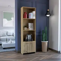 GENERICO - BIBLIOTECA TOKIO CON PUERTAS  MIEL - ENVIO ARMADO Y MELAMINA 18 mm