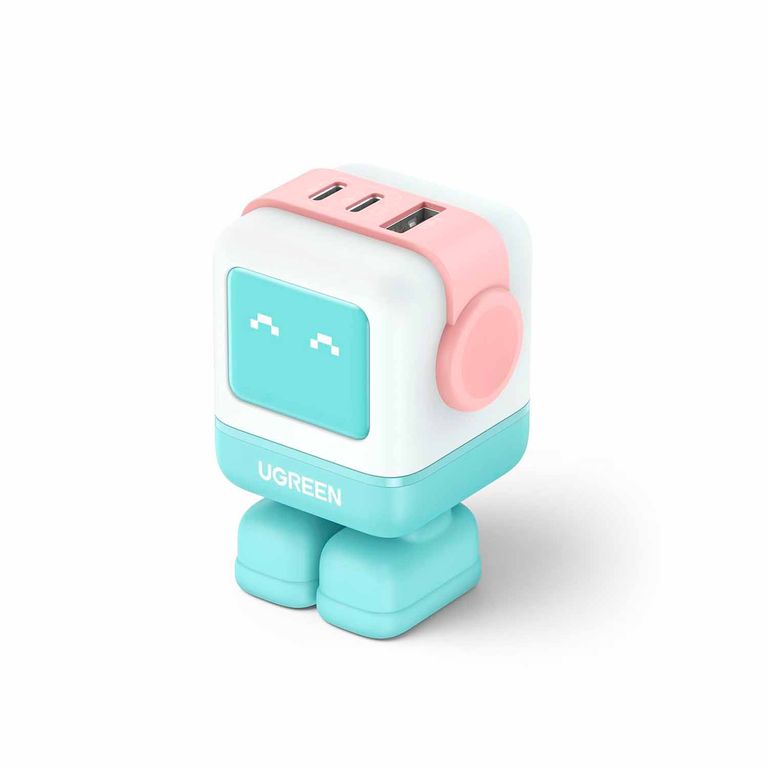 Cargador Robot 65 Watts Tipo C Carga Rapida Pink Blue 35856