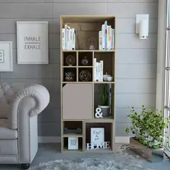 GENERICO - Biblioteca Zara Modulo Alto Duna-Taupe  - Envío Armado y Melamina 18mm