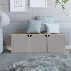 GENERICO - Biblioteca Zara Modulo Bajo Duna-Taupe  - Envío Armado y Melamina 18mm