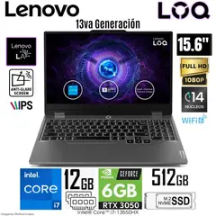 LENOVO - Laptop LOQ 15IRX9 Intel Core i7-13650HX12GB RAM 512GB SSD 15.6" FHD RTX3050 - 83DV00FHLM