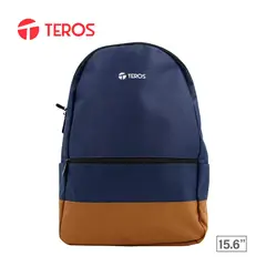 TEROS - Mochila para Laptop 156 TE-ACS9019 Poliéster Azul-Marrón