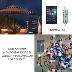 GENERICO - LUCES LED SMART 10 METROS PARA EXTERIOR - Bluetooth c/app