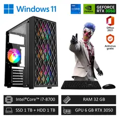 INTEL - COMPUTADORA PC GAMER CORE I7 32GB RAM 1TB SSD + 1TB HDD RTX 3050 6GB