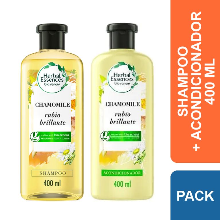 Shampoo + Acondicionador Chamomile Rubio Brillante 400 ml