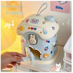 GENERICO - Alcancia Decorativa con Cerradura Modelo Casa de Conejo para Niños