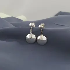 GENERICO - Aretes colgantes redondos - Plata 950