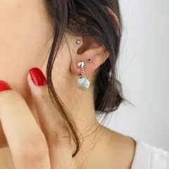 GENERICO - Aretes colgantes engastados - Plata 950