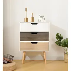 VENTITAS HOME - Velador Vintage Luna Ares Blanco Carbón y Rovere