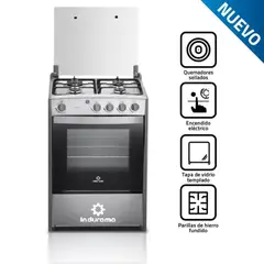 INDURAMA - COCINA A GAS CORUÑA 4 QUEMADORES CROMA